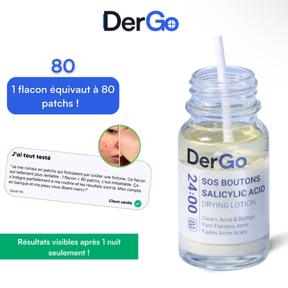 SOS Boutons DerGo - Ingrédients actifs Acide Salicylique 2% Niacinamide